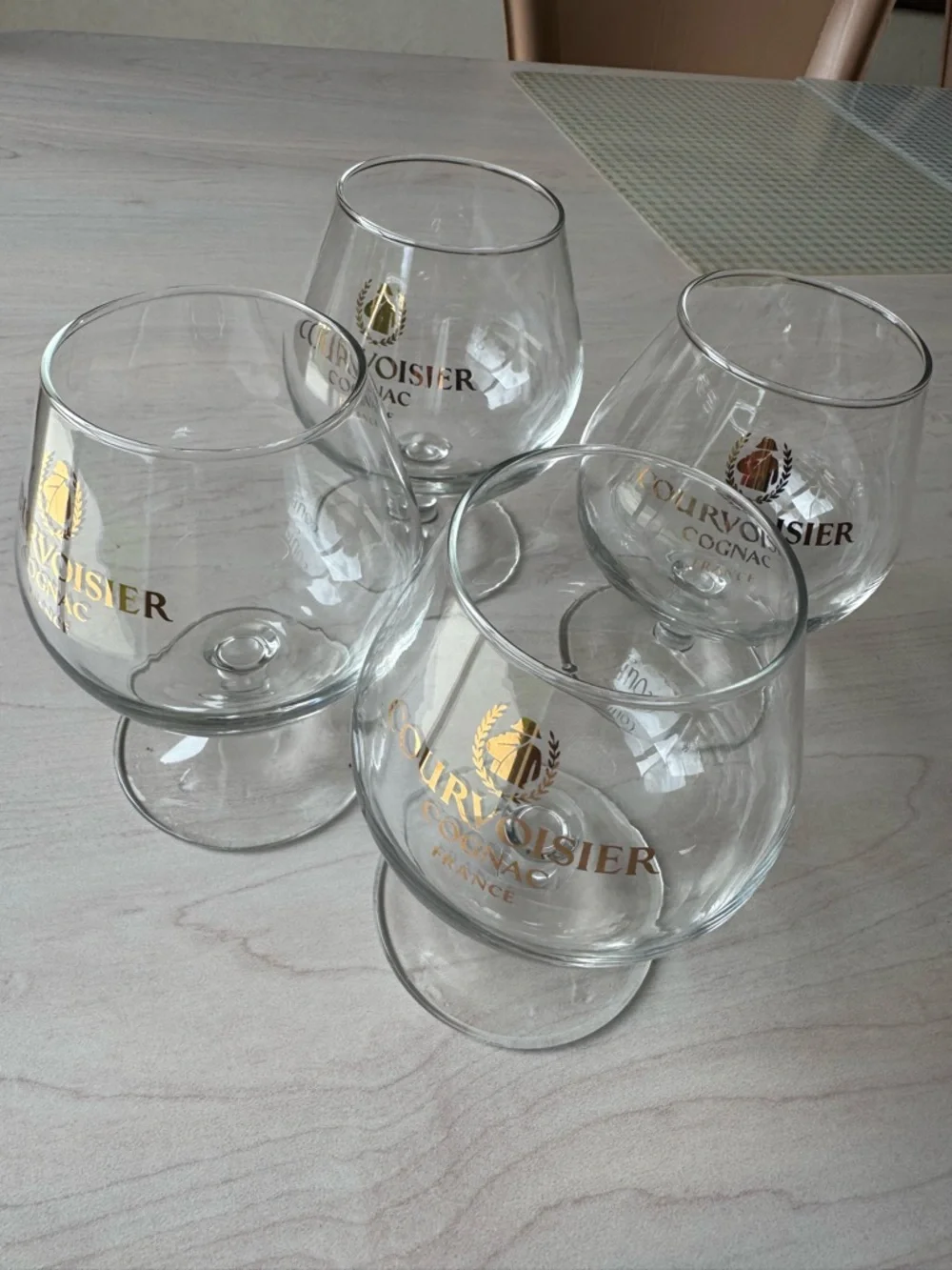 Courvoisier snifter glasses